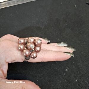 Elegant Faux Pearl Cluster Ring